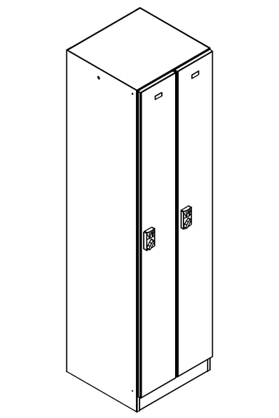 STALGO UNIMA AG - Garderobenschrank - 1 Abteil vertikal, Türen aufgesetzt
