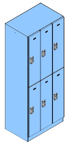 STALGO UNIMA AG - Garderobenschrank - 2 Abteile vertikal - Türen aufgesetzt